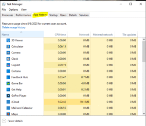 App history