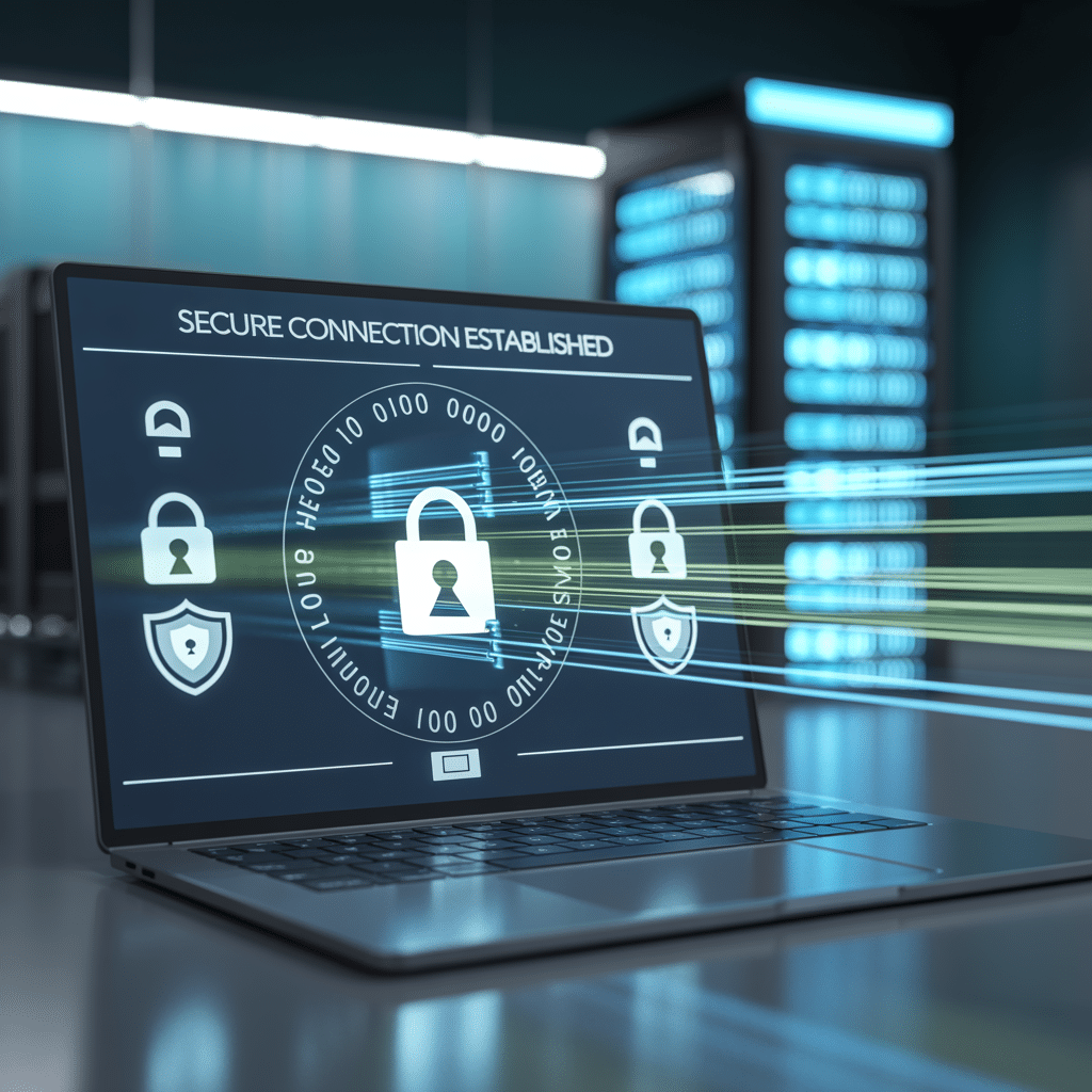 Secure encrypted online computer help connection